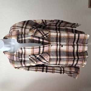 Women's Flannel Shacket Jacket Size Large New Without Tags